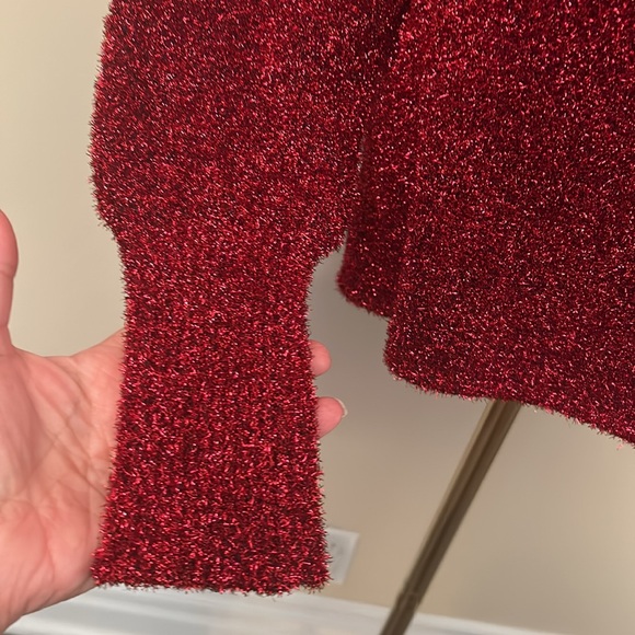 ZARA Bloggers Favourite Red Tinsel Knit Sweater  with Open Back Size Sma… - Picture 10 of 13